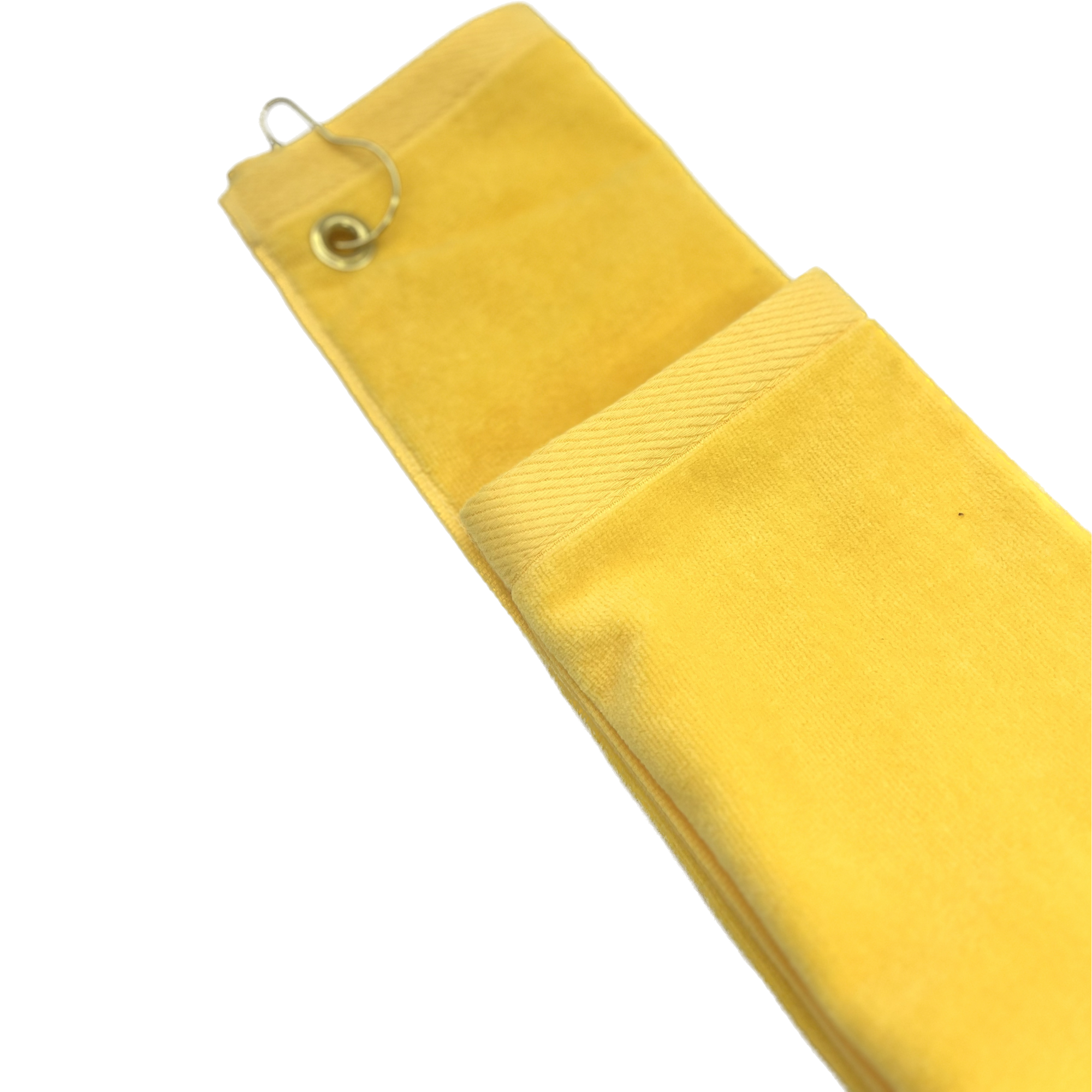 TowelSoft Premium 100% Cotton Terry Velour Golf Towel with Corner Hook & Grommet Placement 16 inch x 26 inch -Yellow - Image 4