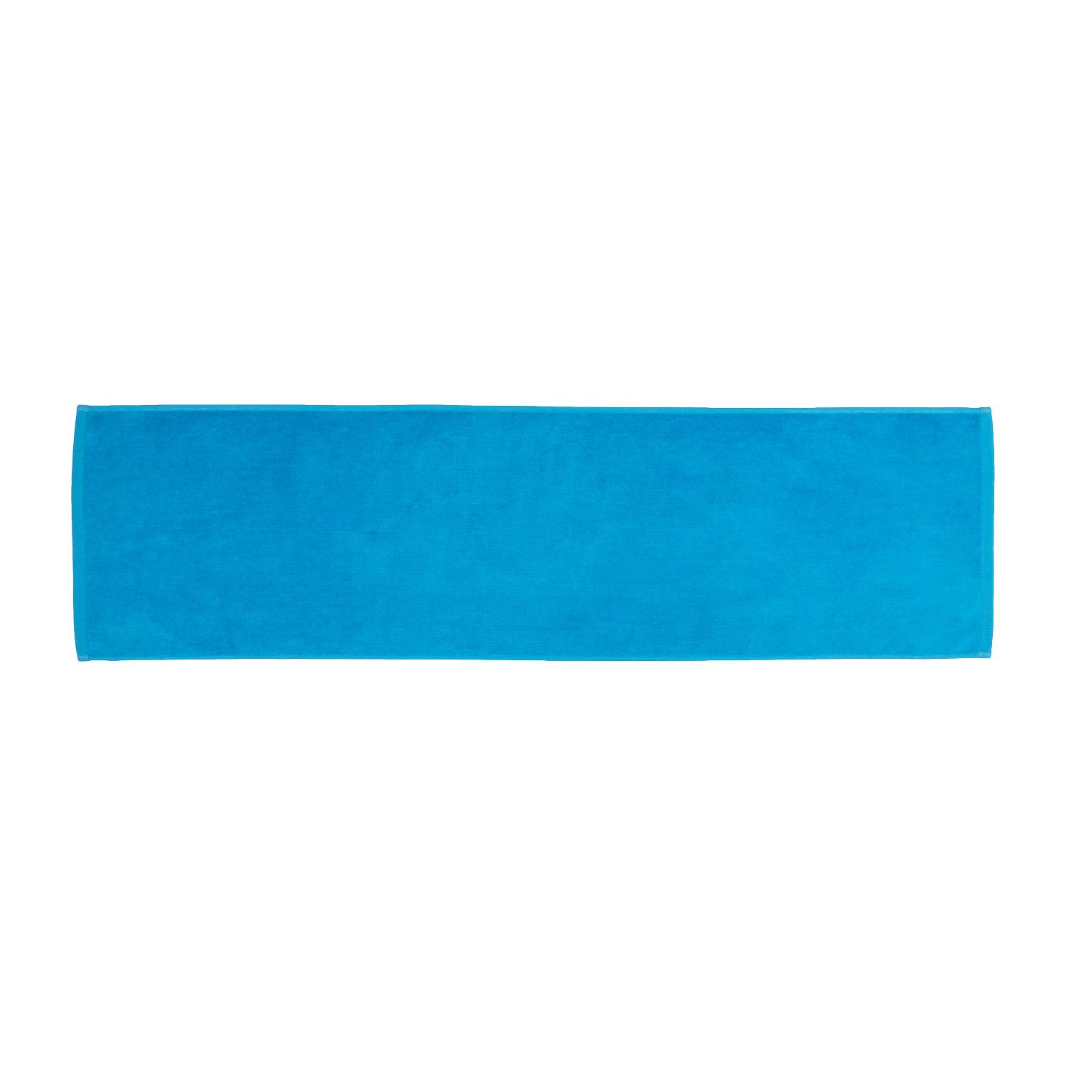 TowelSoft Premium 100% Cotton Premium Terry Velour Fitness Towel for Yoga, Pilates and Gym 12 inch x 44 inch Aqua Blue - Image 2
