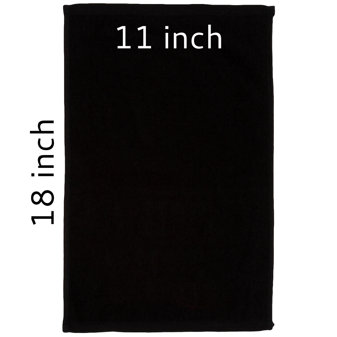 TowelSoft Lightweight Terry 100% Cotton Sports Face Towel - for the Gym, Yoga, 11 inch x 18 inch (Black) - Image 2