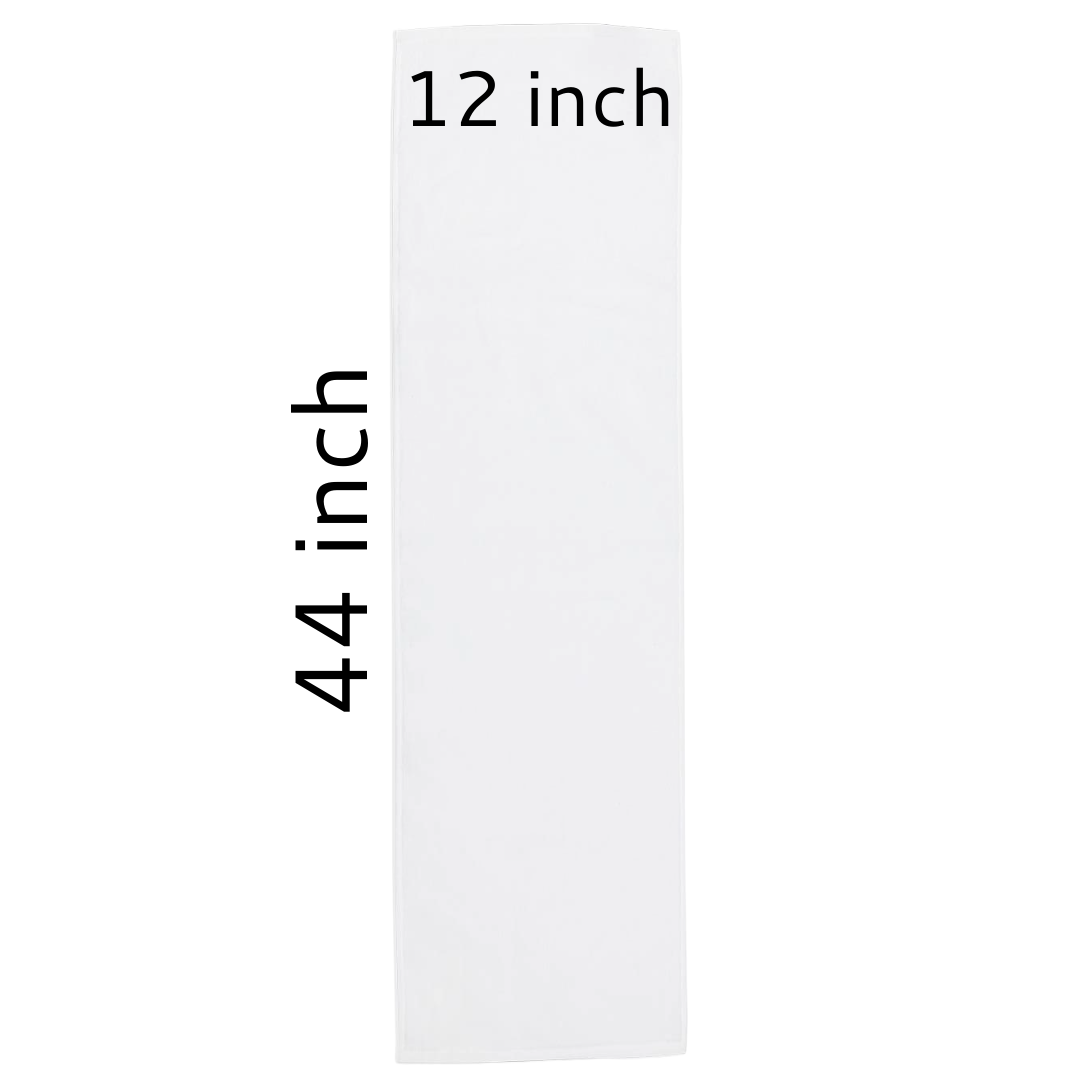 TowelSoft Premium 100% Cotton Premium Terry Velour Fitness Towel for Yoga, Pilates and Gym 12 inch x 44 inch White - Image 2
