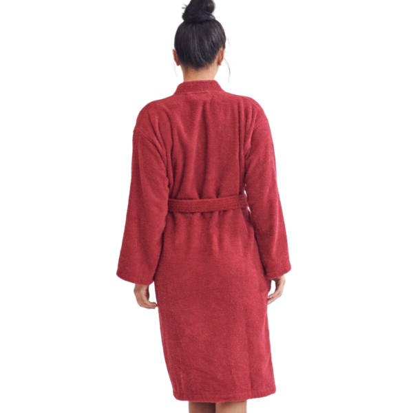 TowelSoft Women's 100% Cotton Terry SPA Bathrobe Red - Image 3
