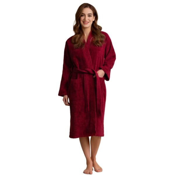 TowelSoft Women's 100% Cotton Terry SPA Bathrobe Red