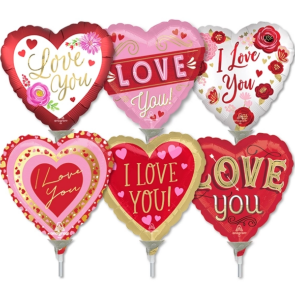 LoonBalloon  4 Inch Love Stick Value Pack Balloons (30 Pack) - Pre-Inflated