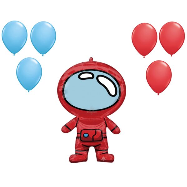 LOONBALLOON Space, Alien, Rocket Theme Balloon Set, 30 inch SPIES IN SPACE SUPERSHAPE and 6x latex ballons
