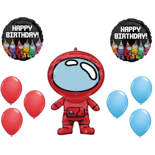 LOONBALLOON Space, Alien, Rocket Theme Balloon Set, 30 inch SPIES IN SPACE SUPERSHAPE , 2x Standard 18inch SPIES IN SPACE and 6x latex ballons