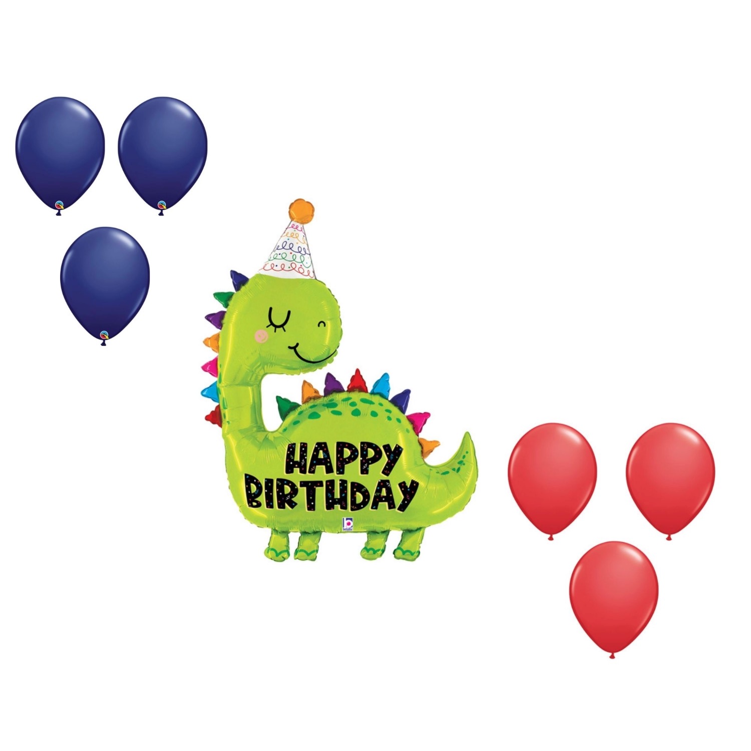 LOONBALLOON 52 Inch Dino Birthday Dinosaur ThemeBalloon Shape Set (6x latex)