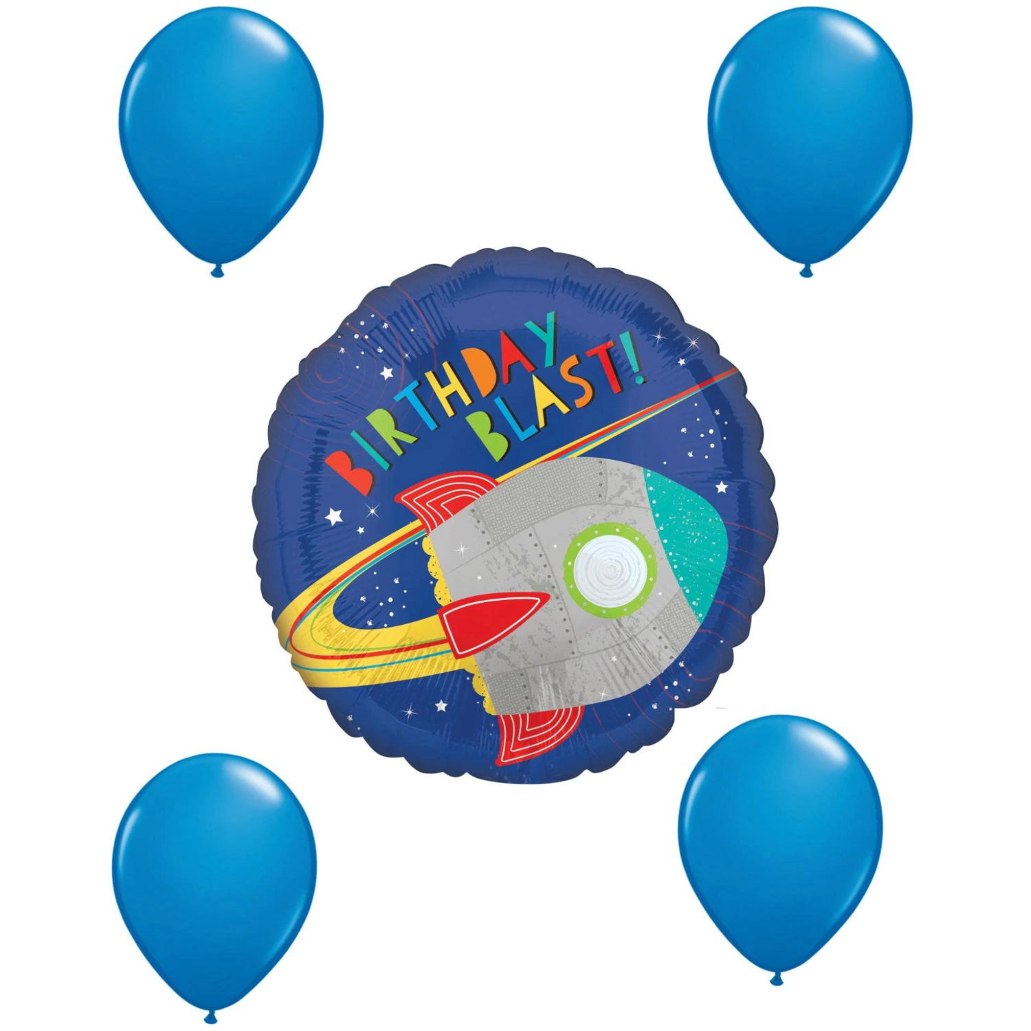 Blast Off to Fun! 17" Blast Off Birthday Balloon & Latex Set (Space Theme)