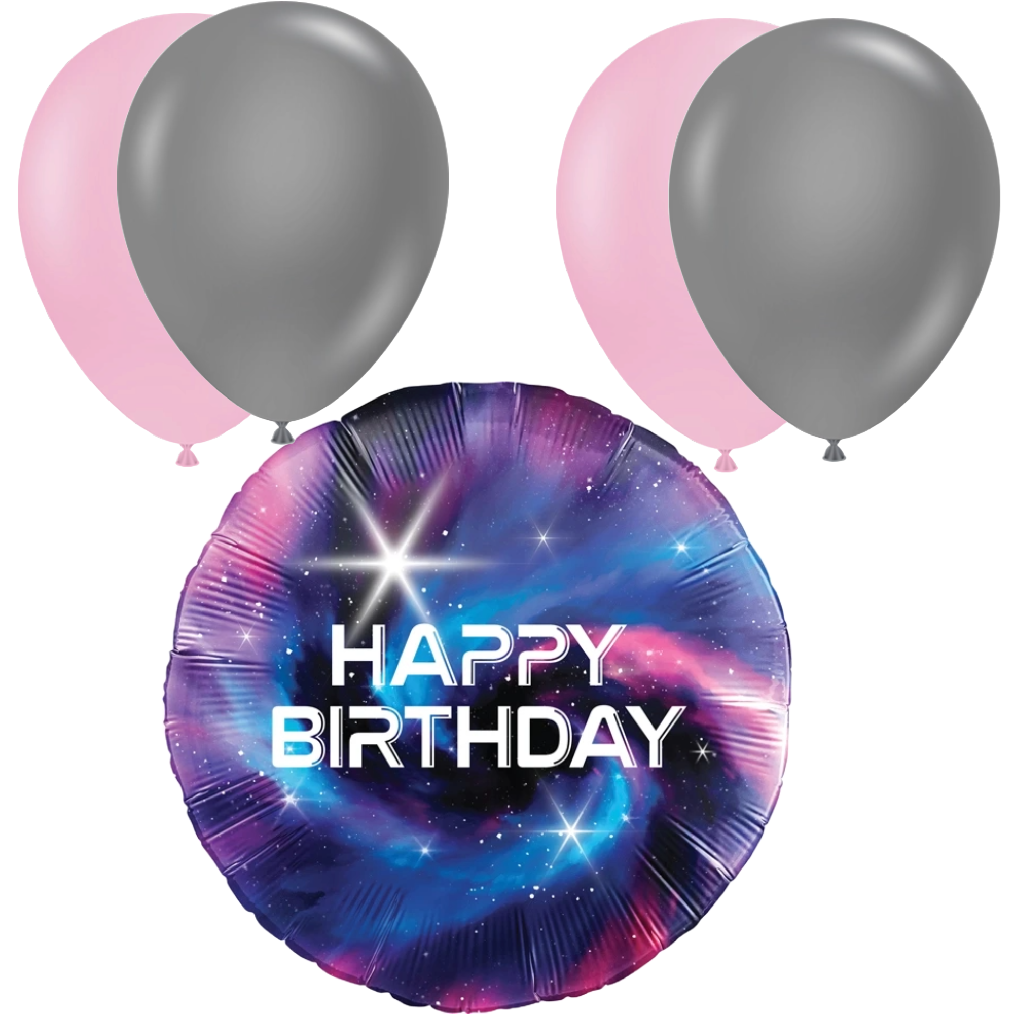 LOONBALLOON Space, GalaxyTheme Standard Size Birthday Galaxy Balloon and 4x latex ballons