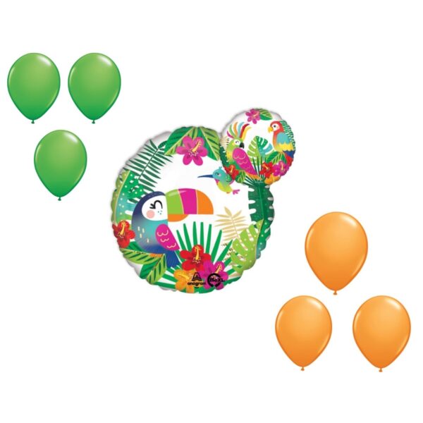 LOONBALLOON Tropical Paradise Balloon Medium Shape Set (6x latex)